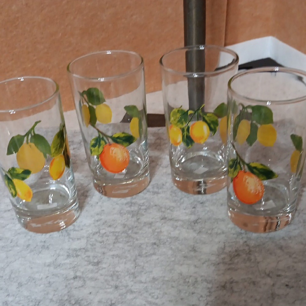 Lemon and Orange Glass Tumbler Set
